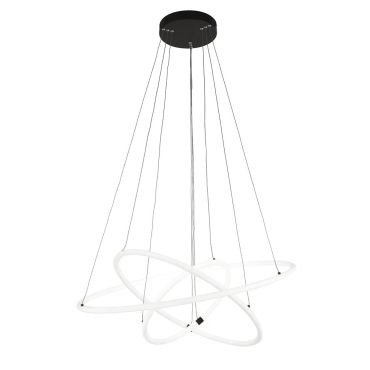 Searchlight Revolve - lampe suspendue - Ø 79 x 150 cm - 60W dimmable LED inclus - noir et opale