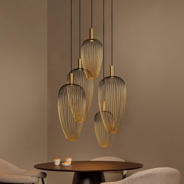 Lucide Aurelie - suspension - Ø 65 x 350 cm - or