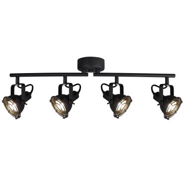MODÈLE D’EXPOSITION - Brilliant Jesper - spot en saillie 4L - 68 x 15 x 19,5 cm - 4 x 4W LED inclus - noir corindon