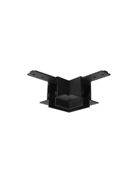 Nova Luce Ultra Slim - rail magnétique encastré sans raccord avec ailettes de 1cm de profondeur - connecteur horizontal à 90 degrés - 5,9 x 5,9 cm - noir