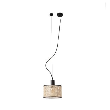 Faro Mambo - lampe suspendue - Ø 21 x 16 cm - brun clair et noir