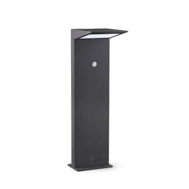 Faro Soleil - poteau de jardin solaire avec détecteur de mouvement - 16,5 x 14 x 51 cm - 2W LED inclus - IP54 - gris foncé