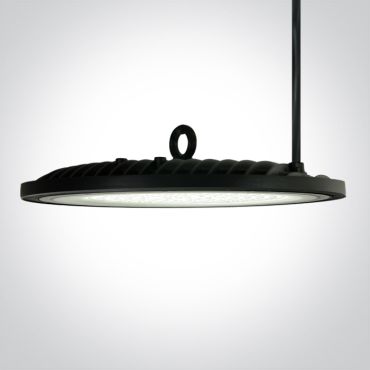 ONE Light Industrial UFO Range - lampe suspendue - Ø 30 x 7 cm - 150W LED inclus - IP65 - noir