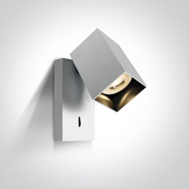 ONE Light Retro GU10 Spots - applique murale avec interrupteur - 7 x 13 x 2 cm - blanc