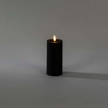 Konstsmide - Bougie à LED sur piles avec effet de flamme vacillante - Ø 7 x 15 cm - IP44 - noir