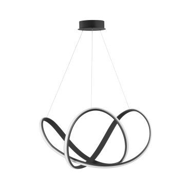 Nova Luce Apus - lampe suspendue - Ø 70 x 120 cm - 50W LED dimmable inclus - noir sable