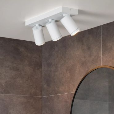 Lucide Taylor - spot en saillie 3L - 38 x 10 x 12,5 cm - 3 x 5W LED dimmable inclus - dim to warm - IP44 - blanc
