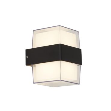 Searchlight Pittsburgh - lampe de jardin extérieure - 10 x 13 cm - 6,8W LED inclus - IP44 - noir et opale