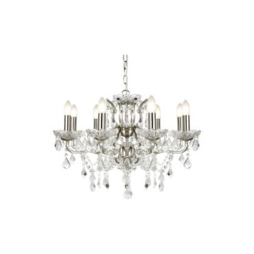 Searchlight Paris - lustre - Ø 70 x 135 cm - argent satiné