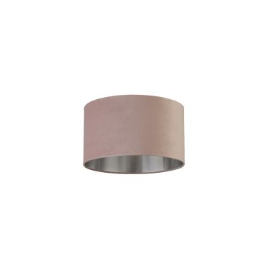 Searchlight Drum Shade - abat-jour - Ø 38 x 22 cm - rose et argent brossé