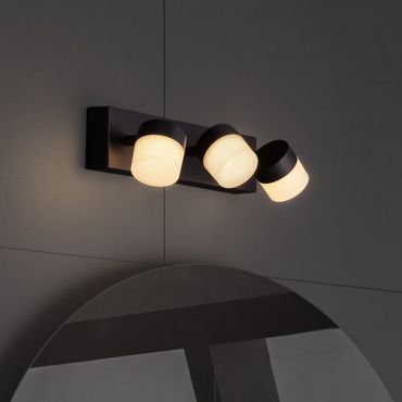 Nova Luce Teko - applique murale - 38,5 x 7,5 x 11,5 cm - 17W LED inclus - IP44 - noir sablé