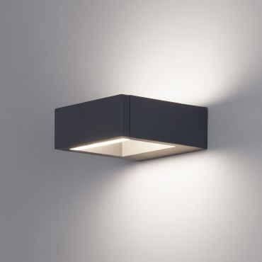Nova Luce Lugo - applique murale d'extérieur - 6 x 15 x 16 cm - 10W LED inclus - IP54 - gris foncé