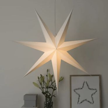 Konstsmide Lumières de Noël - papier 7 étoiles - 78 x 13,5 x 78 cm - blanc