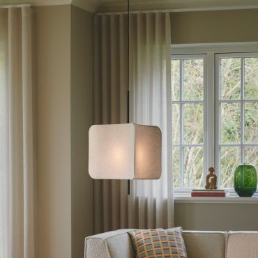Nordlux Tinto - lampe suspendue - 50 x 50 x 277,5 cm - noir et lin