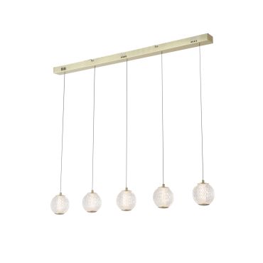 Searchlight Allure - lampe suspendue - 100 x 150 cm - 21W dimmable LED inclus - laiton satiné et transparent