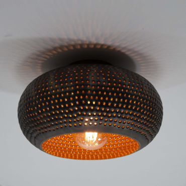 Vico Perforated - plafonnier - Ø 35 x 20 cm - noir brun