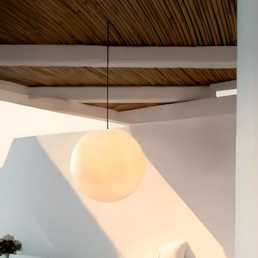 Nova Luce Moon - suspension extérieure - Ø 50 x 200 cm - IP65 - blanc et noir