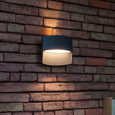 Lutec Lotus - applique d'extérieur - 18 x 64 x 14 cm - 11W LED inclus - IP54 - gris foncé