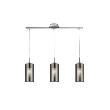 Searchlight Duo 2 - lampe suspendue - 71 x 12 x 130 cm - verre fumé et dépoli