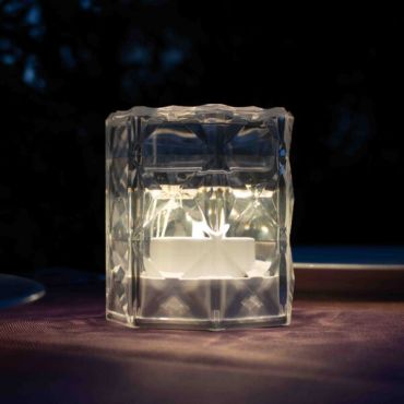 New Garden Jack 10 Lux - lampe de table rechargeable - Ø9,4 x 10 cm - 1W LED inclus - IP54 - transparent
