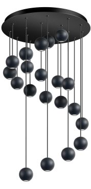 ETH Grace - lampe suspendue - Ø 4,8 x 400 cm - 80W LED dimmable inclus - noir