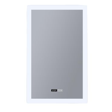 Searchlight - miroir lumineux avec éclairage et horloge digitale - 60 x 90 cm - 49W LED dimmable inclus - IP44 - blanc