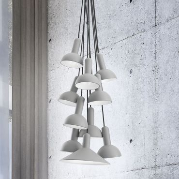 Nova Luce Ferrara - lampe suspendue - Ø 55 x 180 cm - gris clair