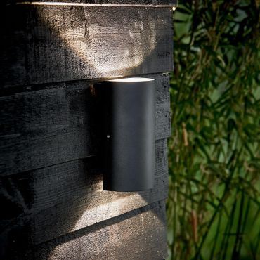 Nordlux Rold Round - applique murale extérieure - 9 x 16 x 5,5 cm - 2 x 5W LED inclus - IP54 - noir