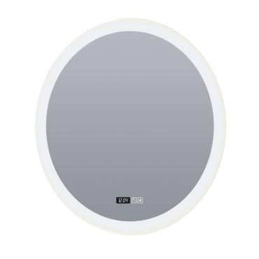 Searchlight - lampe miroir avec éclairage et horloge digitale - Ø 60 cm - 29W dimmable LED inclus - IP44 - blanc