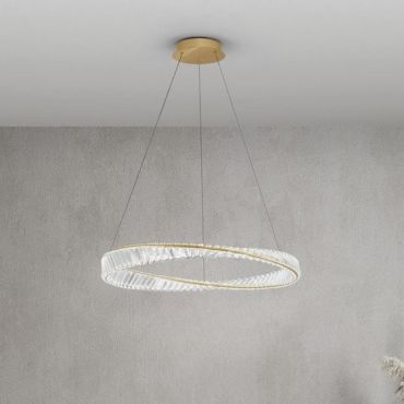 Nova Luce Aurelia - suspension - Ø 80 x 120 cm - 43W LED dimmable inclus - or