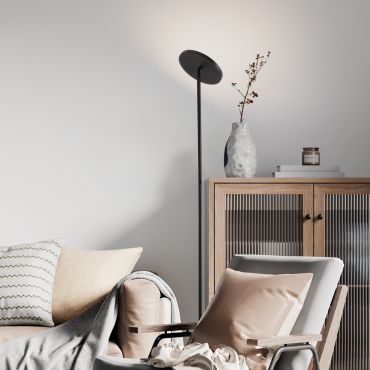 Nova Luce Sinkro - lampadaire - 25 x 180,6 cm - 30W dimmable LED inclus - noir sablé