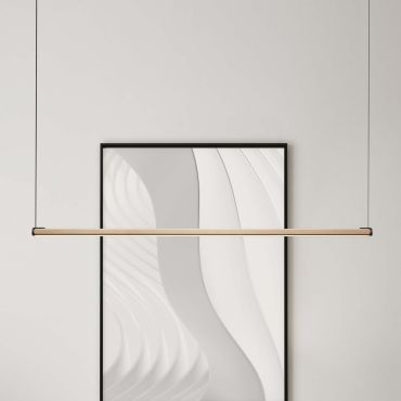 Nova Luce Lios - lampe suspendue - 123 x 200 x 2,5 cm - 28W dimmable LED inclus - café moka et noir mat