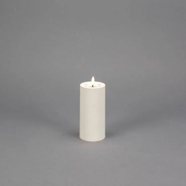 Konstsmide - Bougie LED bloc sur piles avec flamme vacillante - Ø 7 x 15 cm - IP44 - blanc