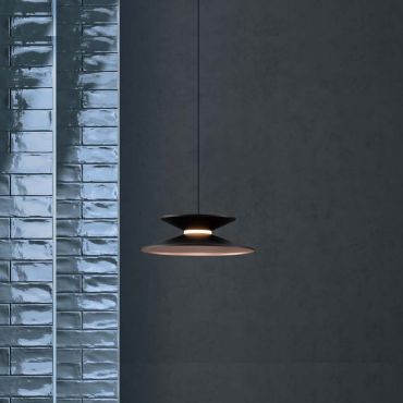 Nova Luce Morfi - lampe suspendue - Ø 20 x 190 cm - 5W dimmable LED inclus - noir sablé et or