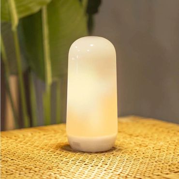 New Garden Candy - source lumineuse portable rechargeable avec effet bougie et télécommande - Ø9 x 19 cm - 2W dimmable LED inclus - IP54 - noir