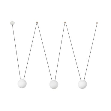 Faro Mine - lampe suspendue 3L - blanc mat - verre