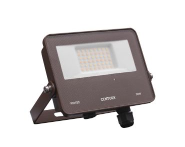 Century Italia Porteo CCT - spot avec détecteur - 14,4 x 16,2 x 3,6 cm - 30W LED inclus - couleur de lumière réglable - IP65 - marron