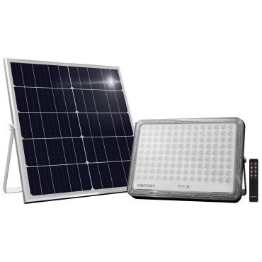 Century Italia Promoteo - illuminateur solaire avec capteur jour et nuit et télécommande - 31 x 4,1 x 22,5 cm - 30W LED inclus - IP65 - noir