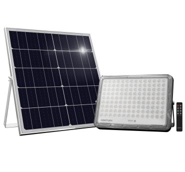 Century Italia Promoteo - illuminateur solaire avec capteur jour et nuit et télécommande - 31 x 4,1 x 22,5 cm - 30W LED inclus - IP65 - noir