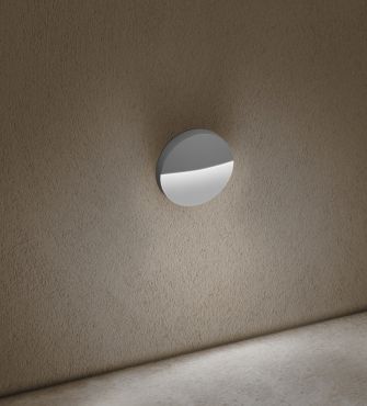 Century Italia Paseo - applique murale extérieure - Ø 11 x 2,5 cm - 4W LED inclus - IP54 - gris