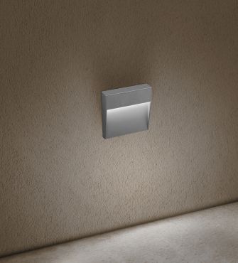 Century Italia Paseo - applique murale extérieure - 10,5 x 10,5 x 2,4 cm - 4W LED inclus - IP54 - gris