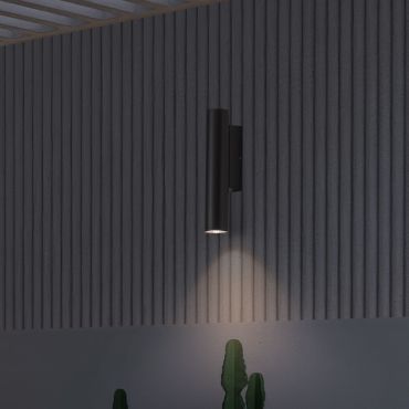 Nova Luce Torrin - applique murale extérieure - Ø 4,5 x 23 x 7,5 cm - 3W LED inclus - IP65 - anthracite foncé