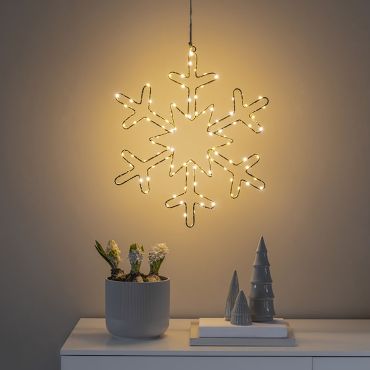 Konstsmide Lumières de Noël - flocon de neige décoratif - 48 x 0,5 x 46,5 cm - argenté