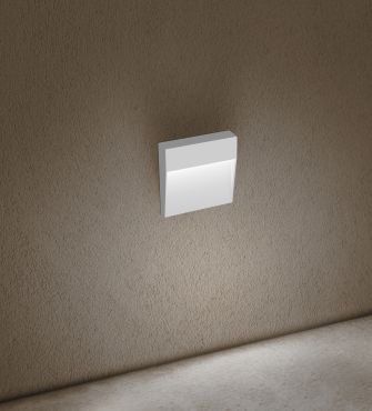 Century Italia Paseo - applique murale extérieure - 10,5 x 10,5 x 2,4 cm - 4W LED inclus - IP54 - blanc