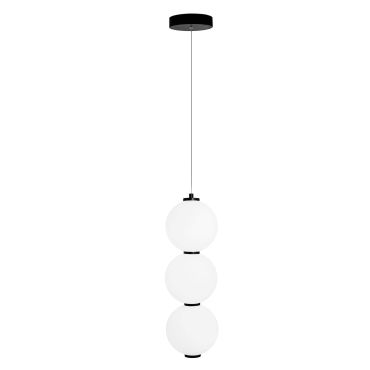 Maxlight Tama - lampe suspendue - Ø 16 x 180 cm - 23W LED inclus - noir et blanc