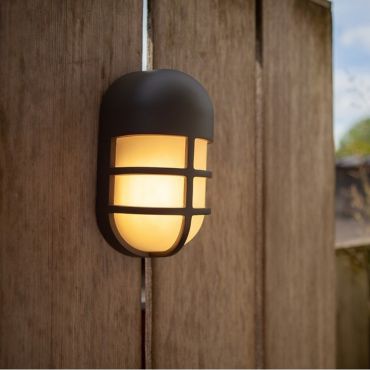 Lutec Bullo - applique murale extérieure - 10,2 x 8,6 x 19,3 cm - 14,5W LED inclus - IP54 - gris foncé