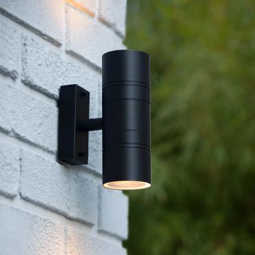 Lucide Arne - Applique d'extérieur - 6,3 x 12 x 17 cm - 2 x 5W LED inclus - IP44 - noir