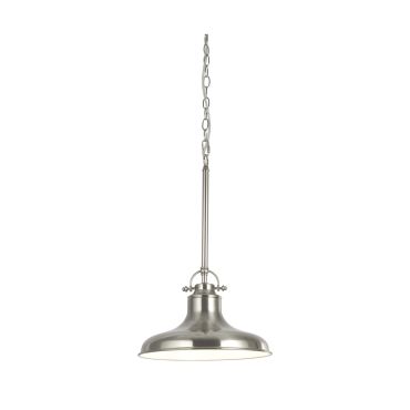 Searchlight Dallas - lampe suspendue - Ø 30 x 150 cm - argent satiné