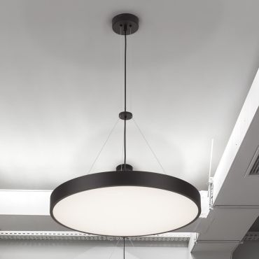 Nova Luce Perfect Profile - lampe suspendue - Ø 40 x 120 cm - 24W LED dimmable inclus - noir