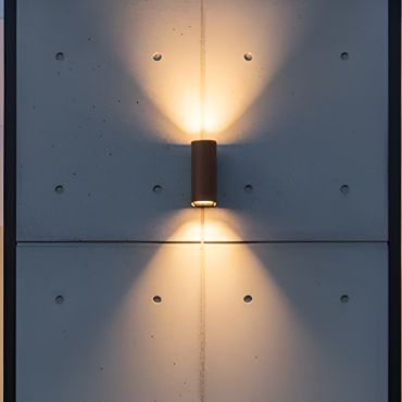 VK Lighting Dust - applique murale - 7,1 x 17,1 x 9,6 cm - 2 x 6W LED inclus - IP65 - brun rouille